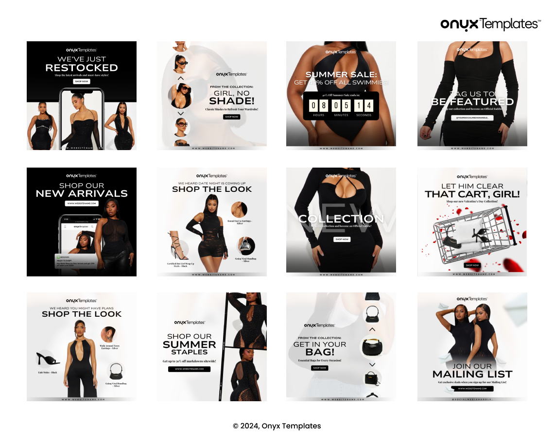 14 Basic Fashion Template Bundle for Social Media