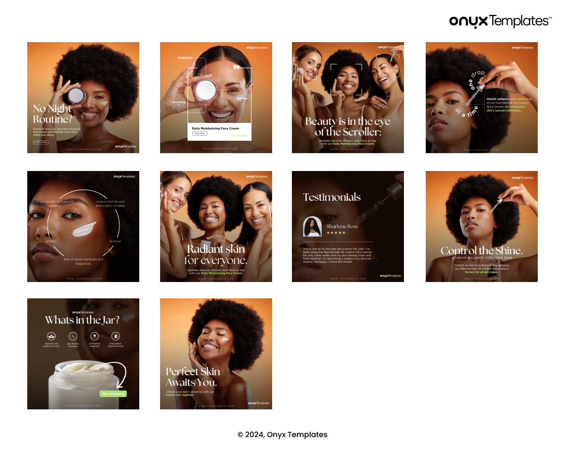 10 Premium Skincare Template Bundle for Social Media