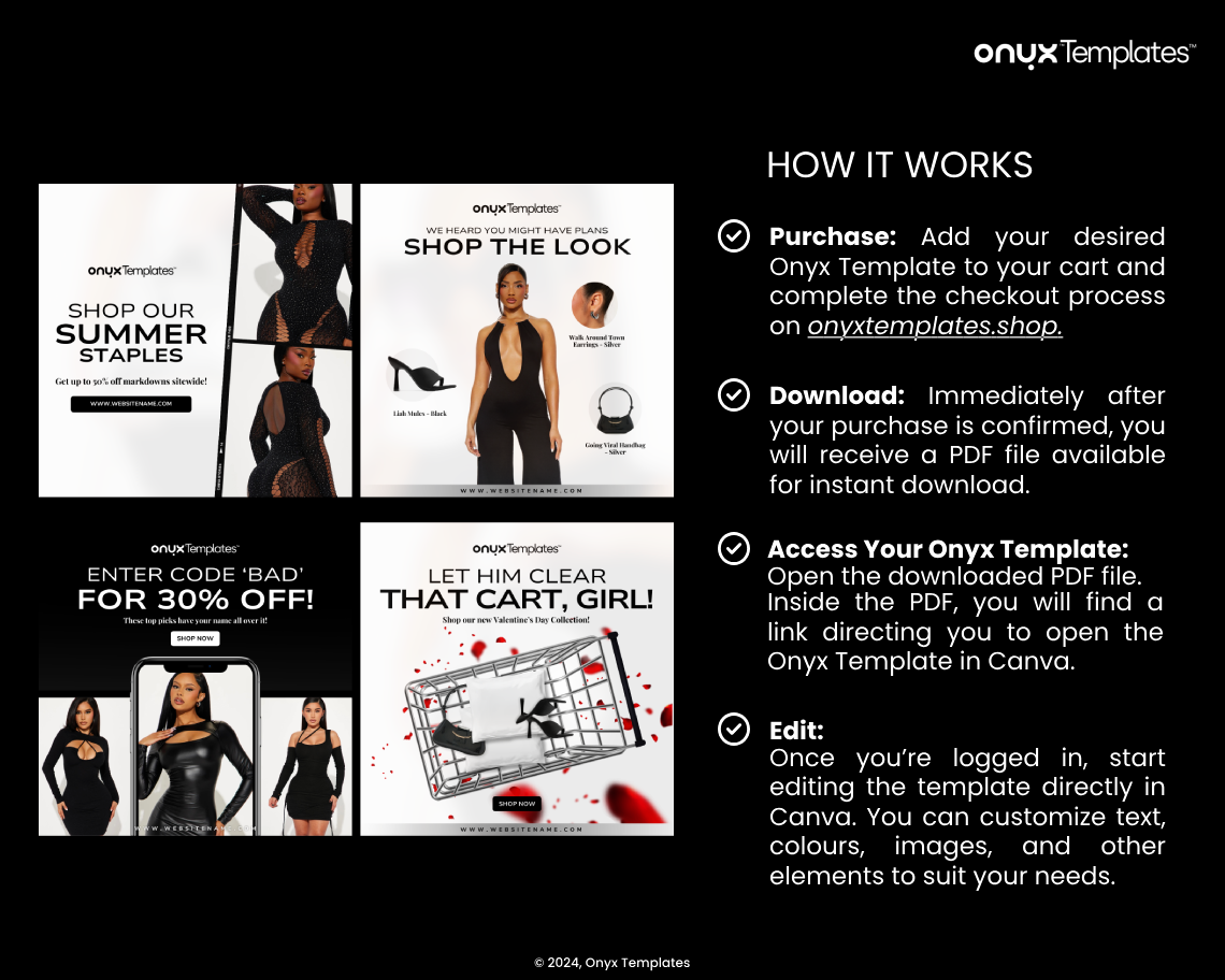 4 Onyx Mini Fashion Template Pack