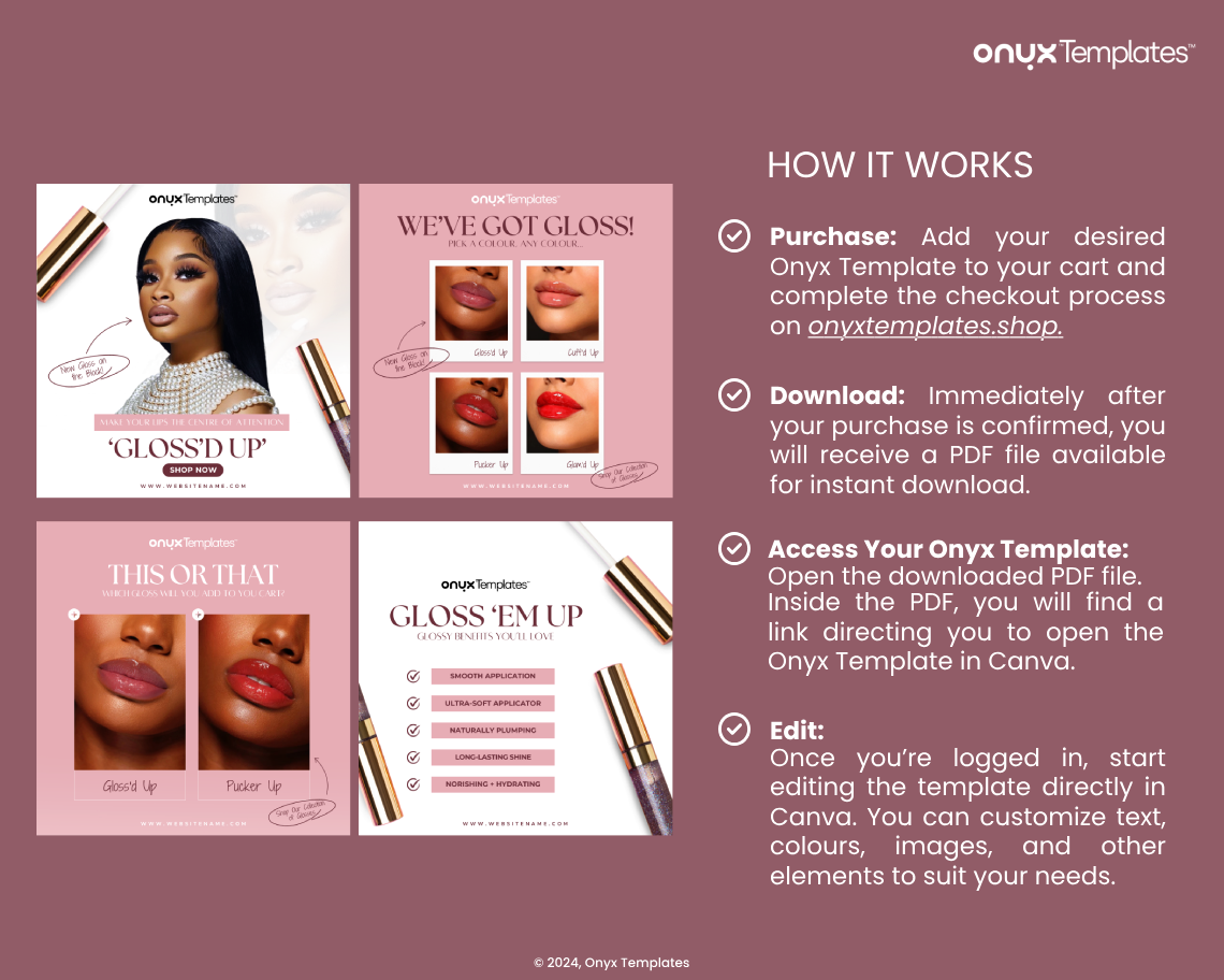 4 Onyx Mini Lipgloss Template Pack