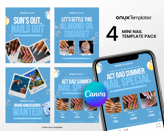 4 Onyx Mini Summer Nail Template Pack