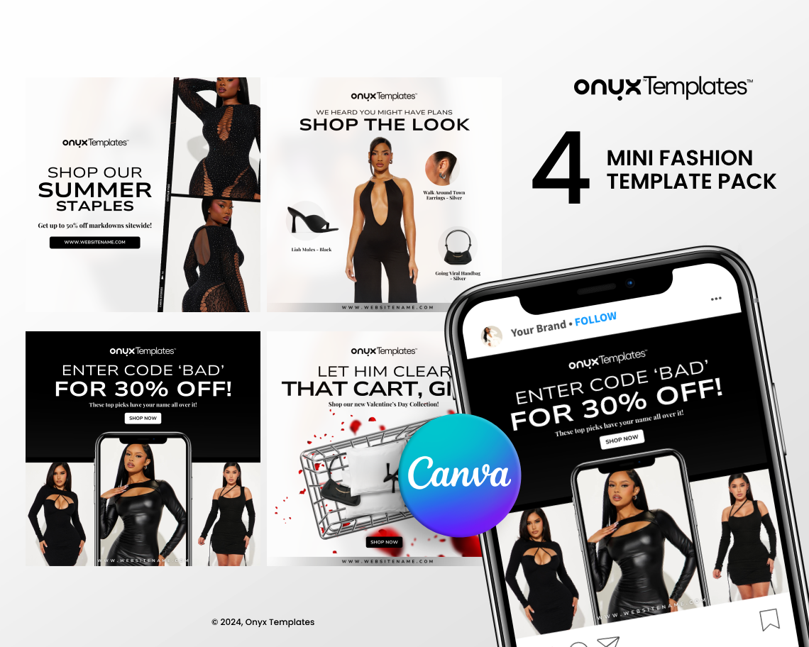 4 Onyx Mini Fashion Template Pack